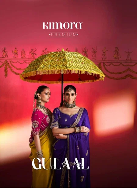 Gulaal Vol 19 By Kimora Fancy Soft Embroidery Work Designer Saree